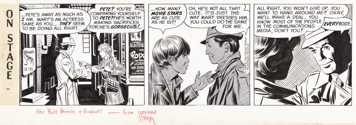 LEONARD STARR (1925-2015) ...Petes away as much as I am. [COMICS / ON STAGE]